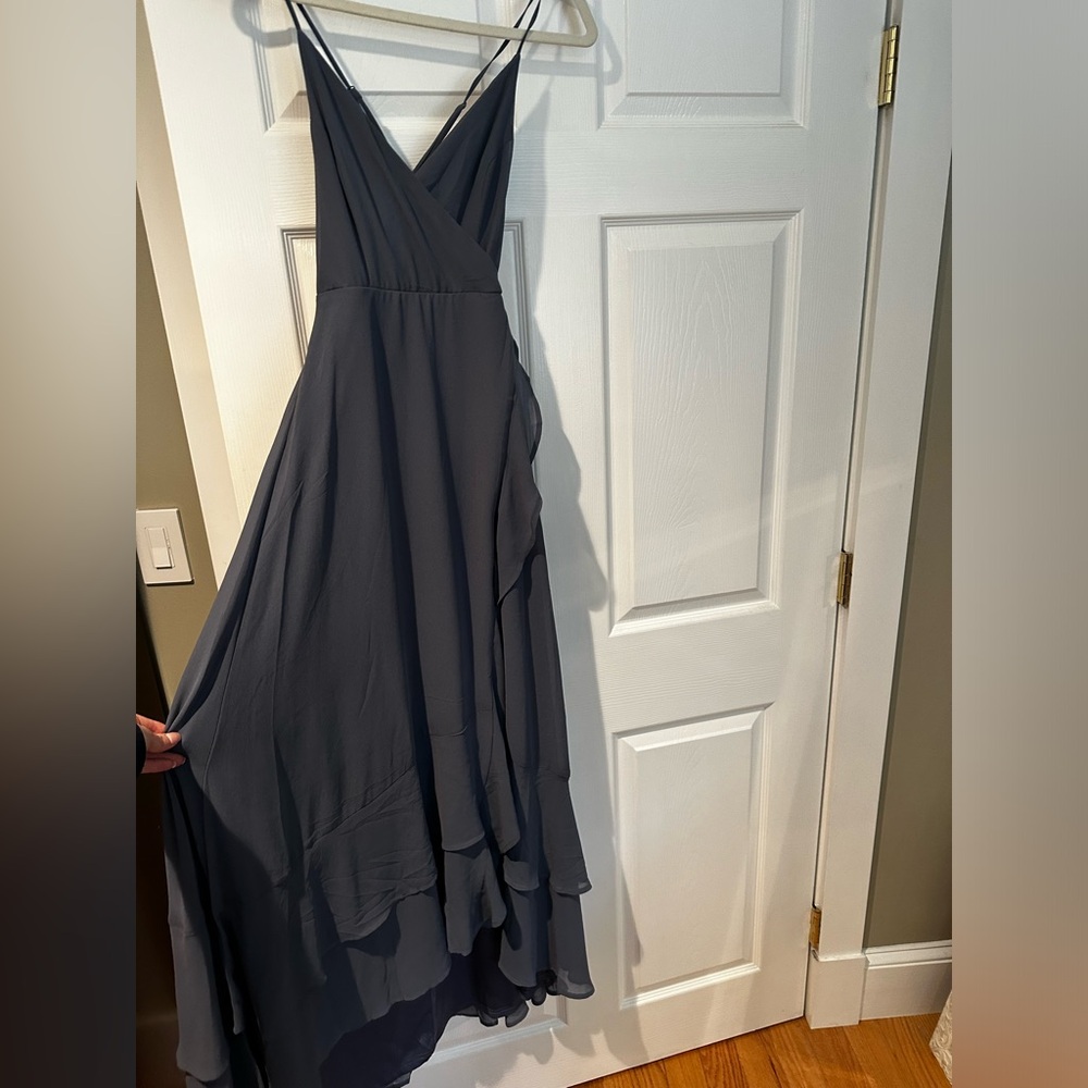 Lulus Slate Blue High-Low Maxi Dress